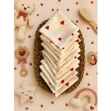 Lief Home Müslin Ağız Bezi 10'lu Set %100 Pamuk Oeko-Tex Sertifikalı Bebek Ağız Mendili 20X20 cm