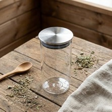 Sefa Ticaret Metal Kapaklı Cam Kavanoz (300 Ml) - Sızdırmaz Vakumlu Baharatlık Kahve ve Kuruyemiş Saklama Kabı Premium Mutfak Düzenleyici (6 x 6 x 13,5 Cm)