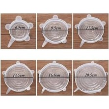 Sefa Ticaret Silikon Streç Kapak Seti, Gıda Saklama Kabı Kapağı, Plastik, Çok Renkli, 6'lı Set, Elde Yıkanabilir