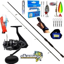Okuma Wave Power 3000 240CM 20-40GR Double Black Turna Spin Olta Takımı Seti