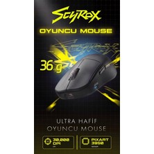 Scyrox V8 Kablosuz PAW3950 3 In 1 Kablosuz 30.000 Dpi 36GR 8k Oyuncu Mouse Siyah