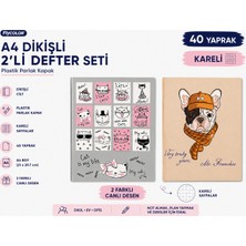 Fly Color Dikişli A4 40 Yaprak Kareli Defter Seti Plastik Parlak Kapak Okul Defteri