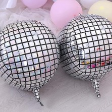 Sefa Ticaret Patladı Gitti 4d Buyuk Boy Gumus Disco Kure Folyo Balon 22" Inc