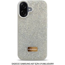 Skyarmor Samsung A07 Uyumlu Kafie Iç Yüzey Tasarımlı Taşlı Işıltılı Parlak Pırlanta Kılıf Dia Plus