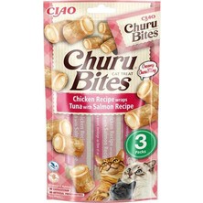 Ciao Cıao Churu Bites Tavuk Sargılı Ton Balıklı ve Somonlu Kedi Ödül Maması 10 gr (3'lü)