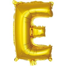 Sefa Ticaret E Harfi 16 Inç Gold Renk Folyo Balon 36 cm (Altın)