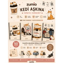 Zumio Kedi Temalı 4'lü A5 Çizgisiz Defter Seti 50 Yaprak