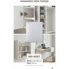 Hamadex Yapışkanlı Vida Tapası, Vida Kapatıcı Kapağı, Lake Beyaz (100 Adet) Mobilya Delik Gizleme Folyosu
