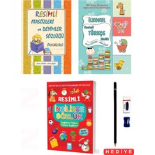 Yuva Yayınları Resimli Atasözleri ve Deyimler Sözlüğü Örneklerle Ilkokul Resimli Türkçe Sözlük Resimli Ingilizce Sözlük 3 Kitap Set Kalem Seti Hediyeli
