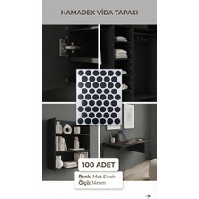 Hamadex Yapışkanlı Vida Tapası, Vida Kapatıcı Kapağı, Siyah (100 Adet)