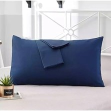Sefa Ticaret Modelhome Lacivert Renkli Pamuklu Kumaştan Kapaklı Yastık Kılıfı (2 Adet) 50 x 70 cm Lacivert Tek Ebat 50 x 70