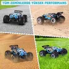 Sefa Ticaret /oyuncak 2.4 Ghz Uzaktan Kumandalı Şarjlı LED Işıklı Drift Atan 15 Km Hız Yapan Off Road Araba 45 Dk Sürüş Süresi 1200 Mah Batarya (Mavi)