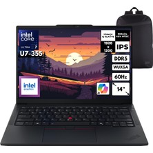 Lenovo Thinkpad E14 G8 U7-355 16-Gbddr5 4 Tbssd Intel Graphics 14" Wuxga Windows 10 Pro + Hmf Sırt Çantası 21Y60040TXHMF71