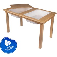 Toysilla Aktivite Masası -Ikili Oyun Masası-Çalışma Masası-Etkinlik Masası  T6003 Suya Dayanıklı Ahşap 