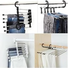 Sefa Ticaret Pantolon Askısı Hareketli Dolap Içi 2 Katlı Katlanabilir 5'li,pantolon,kravat,etek,şal,elbise Için Organizer Askı