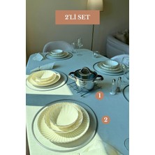 Edora Home 2’li Set Mat Gümüş 6'lı Supla Nihale Mutfak Seti