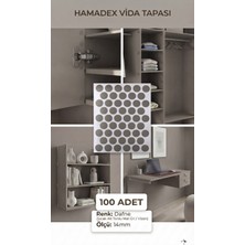 Hamadex Yapışkanlı Vida Tapası, Vida Kapatıcı Kapağı, Dafne (krem-bej alt ton) (100 Adet) Mobilya Delik Gizleme Folyosu