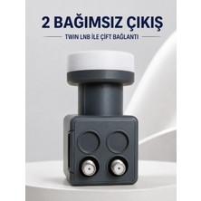 Marsilyan Çift Çıkışlı Twin Lnb 4K Ultra Hd Uyumlu Ku Band Uydu Anten Başlığı 0.1 Db