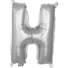 Sefa Ticaret H Harfi 16 Inç Gümüş Renk Folyo Balon 36 cm (Gümüş)
