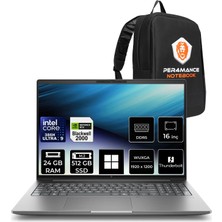Hp Zbook x G2I Intel Core Ultra 9 386H Rtx Pro 2000 8gb Gddr7 24GB Ram 512GB SSD 16" Wuxga (1920 x 1200) WIN11 Pro DN6B3EAP514 Mobil Iş Istasyonu + Per4 Çanta