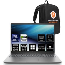 Hp Zbook x G2I Intel Core Ultra 9 386H Rtx Pro 2000 8gb Gddr7 96GB Ram 2tb SSD 16" Wuxga (1920 x 1200) WIN11 Pro DN6B3EAP552 Mobil Iş Istasyonu + Per4 Çanta