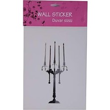 Sefa Ticaret Bosphorus Aynalı Duvar Süsü (Sticker) Şamdan Şekilli