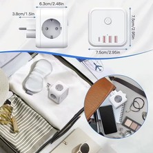 Sefa Ticaret 3 Ac Priz Soketli 3 Usb+Type-C Akım Korumalı, 7 In 1 Priz, 16A Maks, 4000W