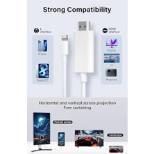 Sefa Ticaret Lightning Uyumlu To HDMI Ios Uyumlu To HDMI iphone Uyumlu Hd Hdmi Kablo 4K Ultra Hd HDMI Kablo Tak Çalıştır 2 Metre (Hb-17)