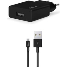 Sefa Ticaret Akıllı Şarj Cihazı Seyahat Şarj Aleti 2.1A Micro USB Kablolu (Siyah)