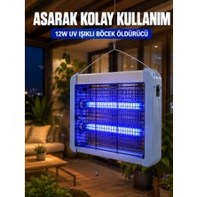 Marsilyan Uv Işıklı Sinek Öldürücü Lamba 12W Çift Tüplü Elektrikli Böcek Öldürücü
