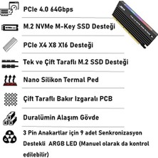 Sefa Ticaret Jeyı Faıth One Argb M.2 Nvme (M-Key) To Pcıe 4.0 X4 X8 X16 Dönüştürücü Çevirici Adaptör Kart