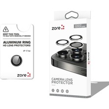 Sefa Ticaret Senon Apple iPhone 17 Air Için Zore Cl-12 Premium Safir Parmak Izi Bırakmayan Anti-Reflective Kamera Lens Koruyucu (Siyah)