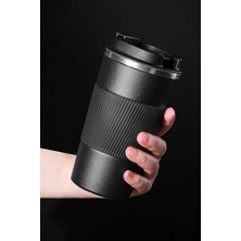 Sefa Ticaret 304 L Kilitli Çelik Mat Siyah 510 ml Kahve Termos Mug CIN405SY