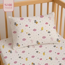 Lief Home %100 Pamuklu Bebek Lastikli Çarşaf 60X120+20 + Bebek Yastık Kılıfı 35X45