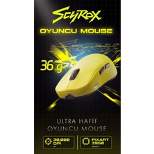 Scyrox V8 Kablosuz PAW3950 3 In 1 Kablosuz 30.000 Dpi 36GR 8k Oyuncu Mouse Sarı