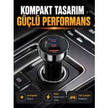 Nemere Ithalat 60W Araç Içi Hızlı Şarj Adaptörü Çift Usb-C Pd ve Usb-A Qc3.0
