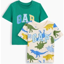 Gap Erkek Bebek Açık Yeşil Logo T-Shirt (2'li)