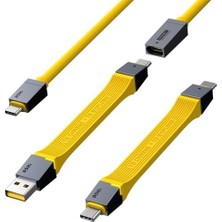 Sefa Ticaret Aohi The Future 4-In-1 Usb-C To Usb-C Modüler Uzayabilen 1m 40GBPS 8k Destekli 240W Pd 3.1 Usb4 Süper Hızlı Şarj/data Kablo Seti