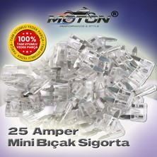 Moton 25 Amper Mini (Küçük Tip) Bıçak Sigorta (25 Adet)