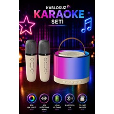Seyutech Mikrofonlu Karaoke Bluetooth Hoparlör Rgb Işıklı 5 Ses Efektli Taşınabilir Şarjlı Ses Bombası