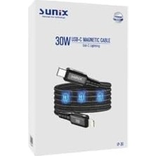 Sefa Ticaret 30W Mıknatıslı Usb-C Lightning Data ve Şarj Kablosu Ip-30