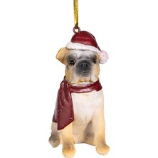 Sefa Ticaret Design Toscano JH576304 Noel Noel Bulldog Tatil Köpek Süsleri, Tam Renkli