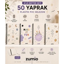 Zumio 4'lü A5 Uzay Temalı Çizgisiz Defter Seti