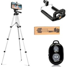 Sefa Ticaret Bluetooth Lu Telefon Tutuculu Tripod 102 cm Kamera Telefon Tutuculu Uyumlu (Gümüş) Profesyonel