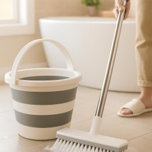 Empressco Banyo Balkon Temizlik Seti - Katlanır Temizlik Kovası - Çekpaslı Döner Başlıklı Sert Fırça
