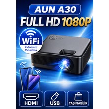 Mdstech AUN A30 Full HD Mini Projeksiyon 1080p WiFi Kablosuz Ev Sineması HDMI USB