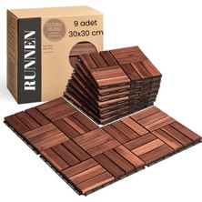 Gunbo Home Nordıc Akasya Parke Masif Geçmeli Karo Deck Yağsız Naturel Ahşap Yer Döşemesi