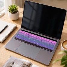 Sefa Ticaret Us Ingilizce Klavye Koruyucu MacBook Pro 13 15 Touch Bar Uyumlu A1706 A1989 A2159 A1707 A1990 | Amerikan Düz Enter Ansı | Silikon Keyboard Cover Pembe Mavi