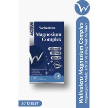 Wellvalens Magnezyum Complex 30 Tablet Sitrat Malat Bisglisinat Yüksek Emilim