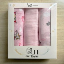 Lief Home 3’lü Müslin Örtü Seti | 75X85 cm | %100 Pamuk | Yenidoğan Için Kutulu